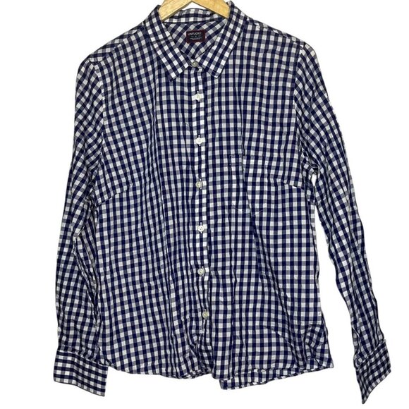 UNTUCKit Tops - UnTuckIt Womens 16 Gingham Plaid Button Up Blue White Cotton Cottagecore Country